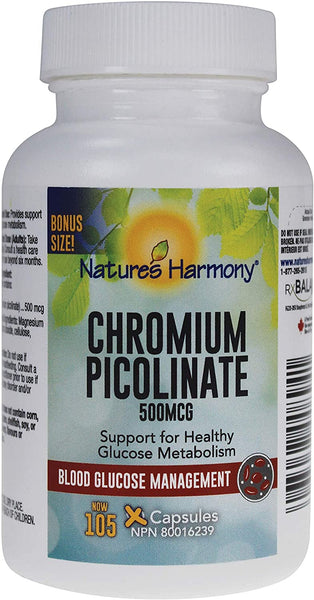 Nature’s Harmony® - Chromium Picolinate 500mcg (105 Capsules)