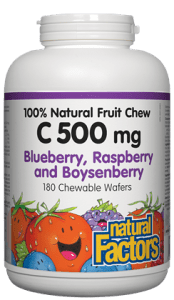 Natural Factors - Natural Fruit Chew C (500mg) Mixed Fruit (180 Chewables)
