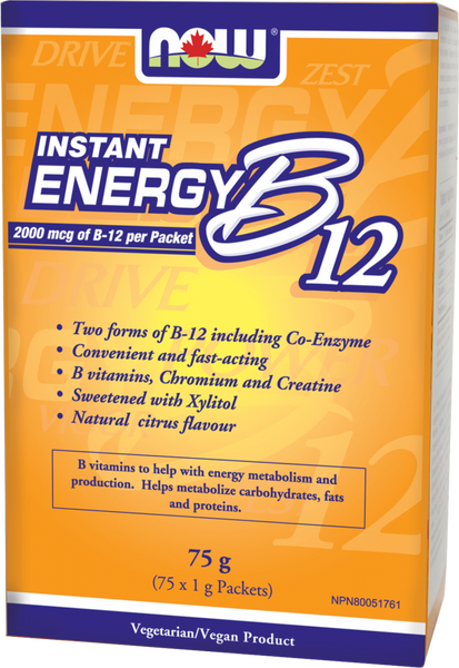 NOW - Instant Energy B-12 (2000 mcg) Packets