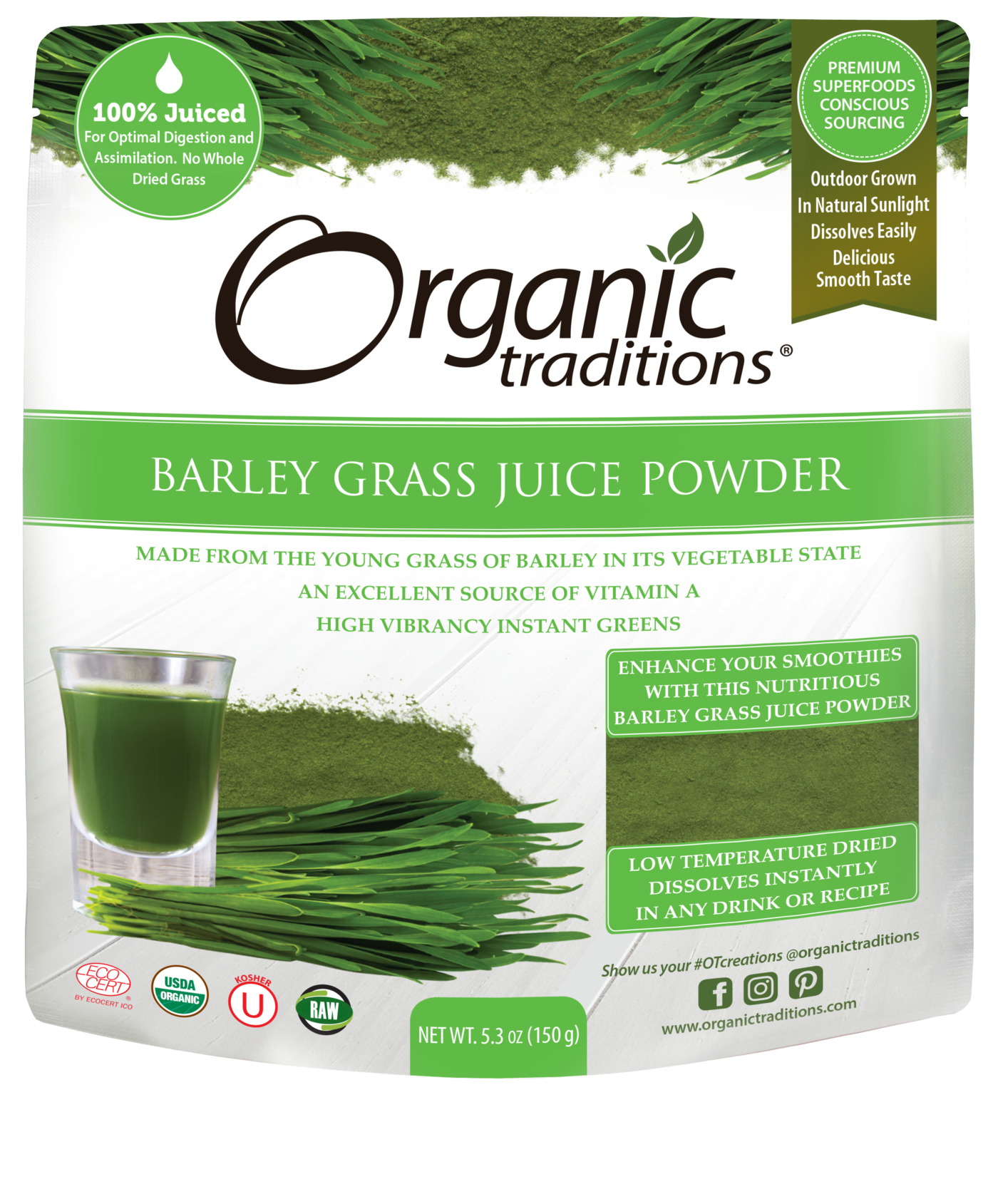 Organic Traditions - Barley Grass Juice Powder
